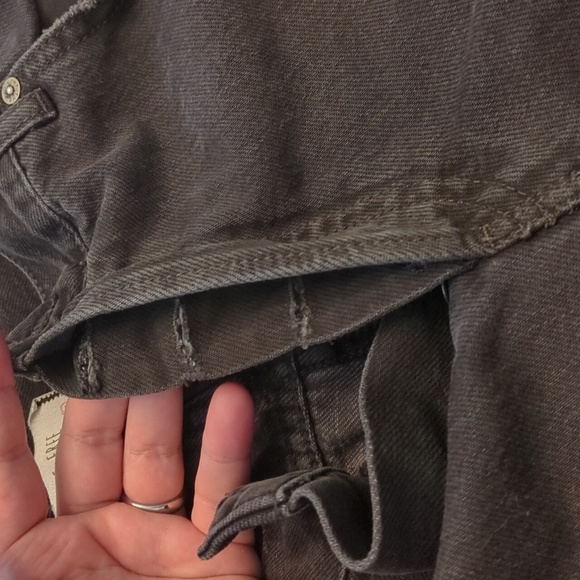 We the free Maggie Button fly Mid rise black  distressed Boho jeans Size 31 - Picture 9 of 9